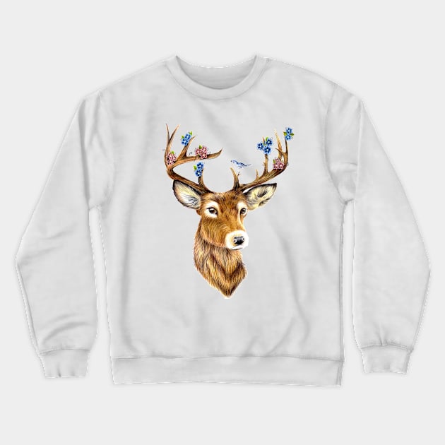 Stag Friend Crewneck Sweatshirt by celesteroddom